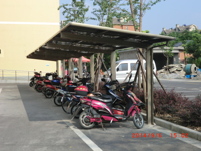 搭建小區專用非機動車停車棚,認準至尊卡爾指定品牌