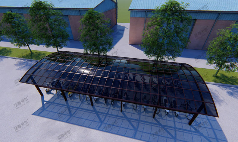 快來看！自行停車棚效果圖新出爐，自行車棚廠家專業分析