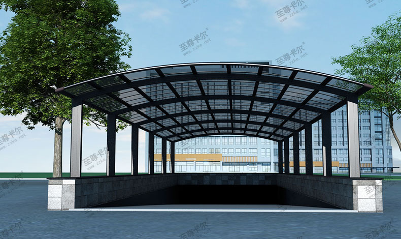 至尊卡爾地下車庫出口雨棚設計圖紙大全？美觀又耐用！